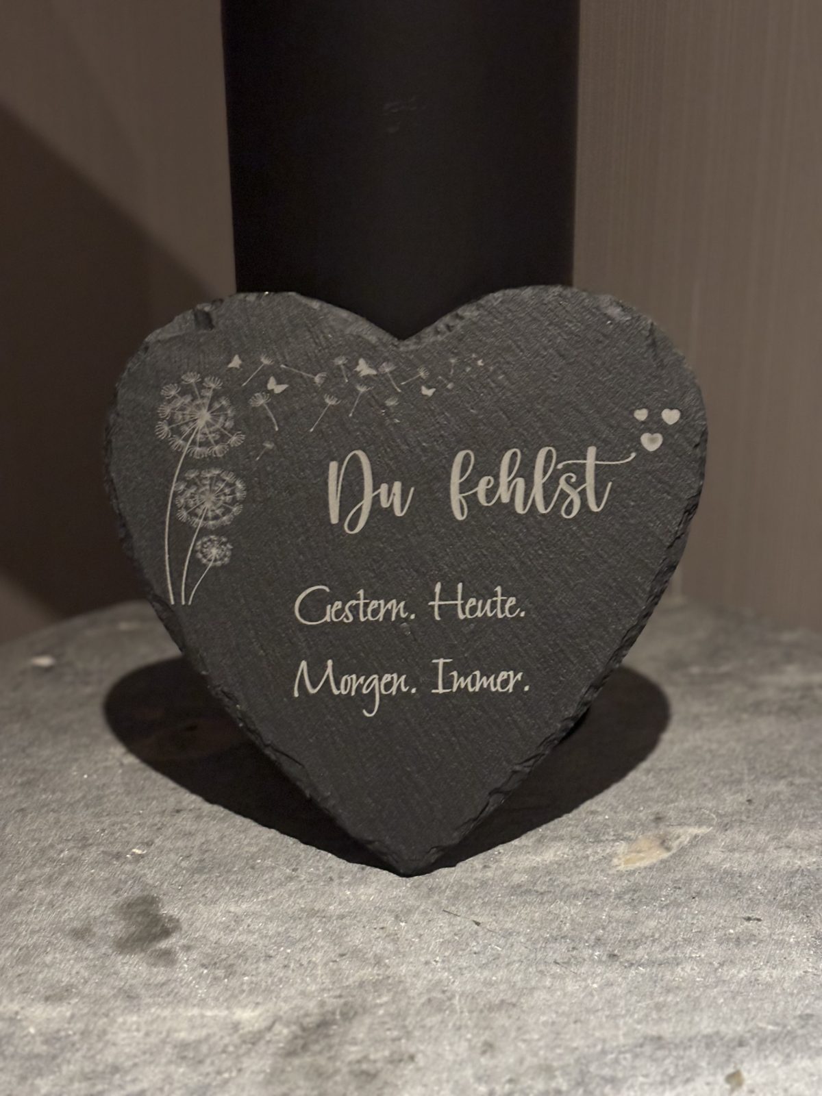 Schieferherz graviert